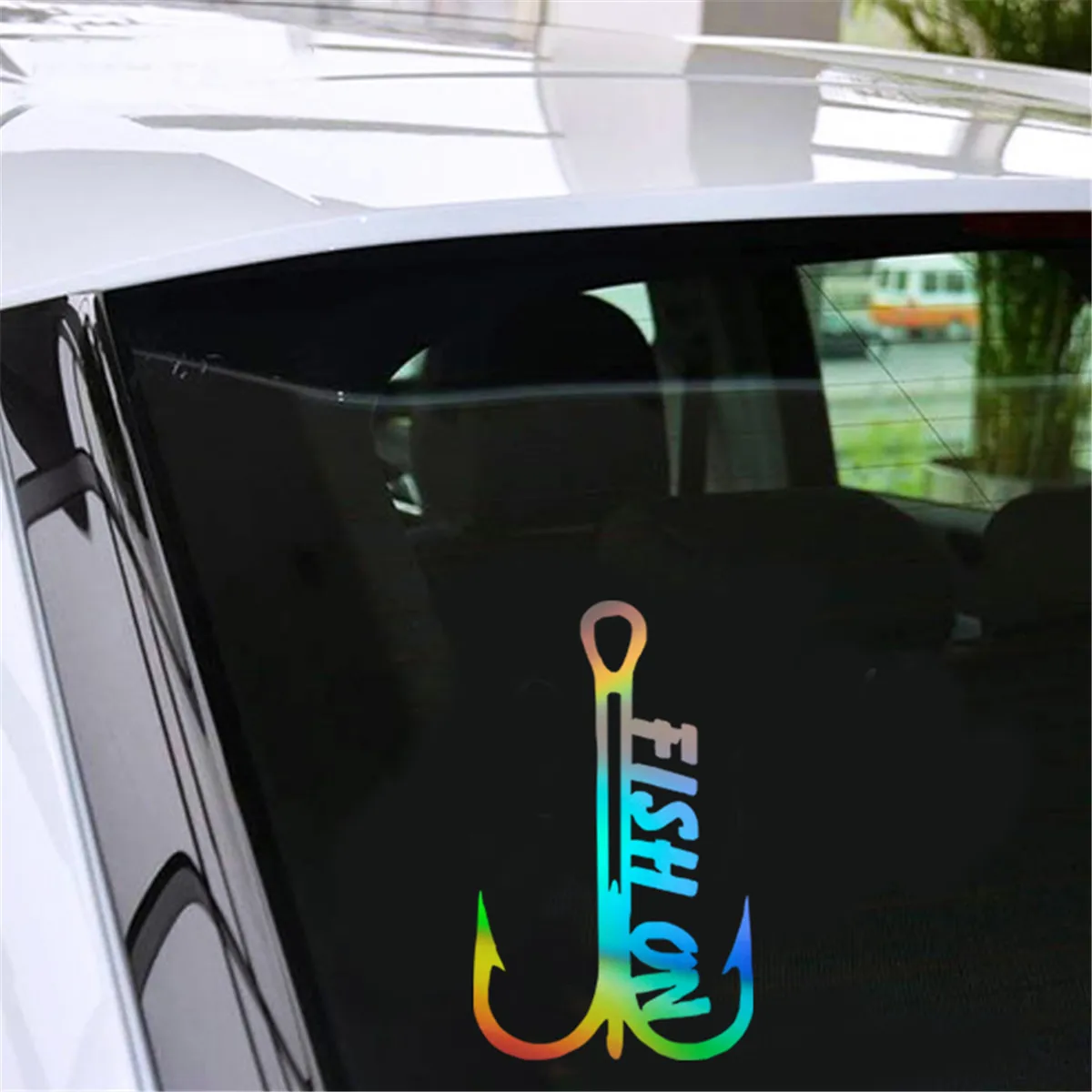 Fishing Hook Fish On Sticker Car Window Door Bumper Truck Novelty Vinyl Decal Sticker Gift Die Cut Decals Latop window Glass
