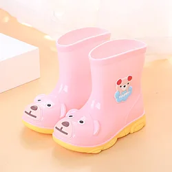 QZHR Wholesale Custom Various Printing Unisex Kids Outdoor Rubber Shoes Colorful Waterproof Toddler Rainboots For Rain