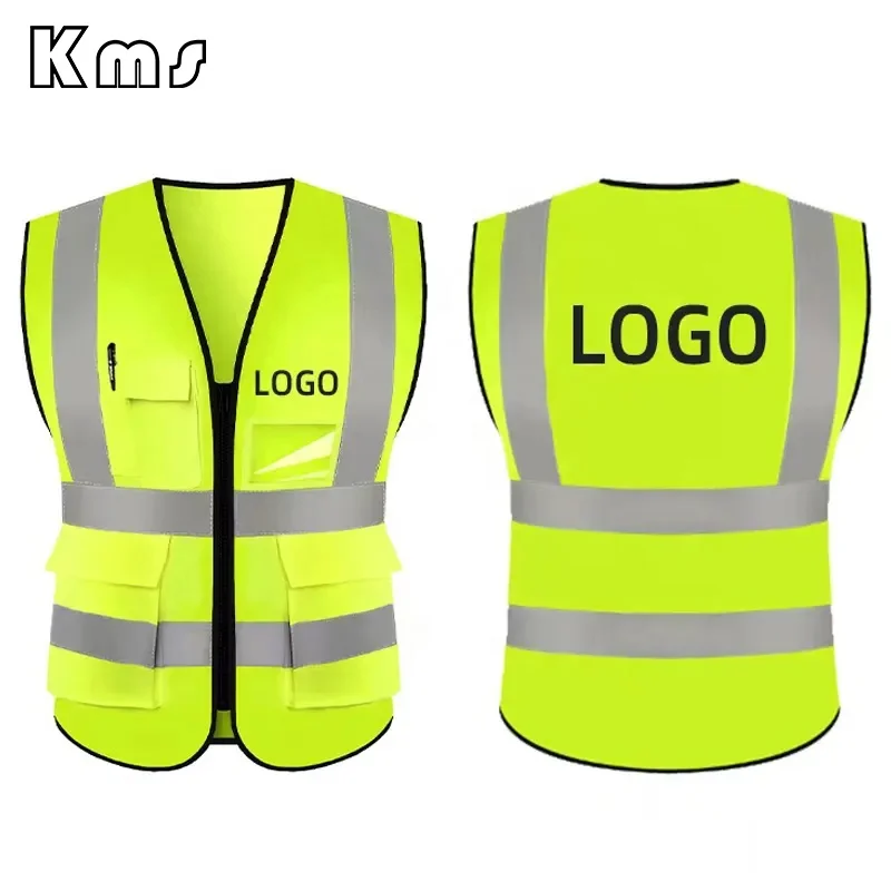 KMS Custom Wholesale Professional Construction Safty Jackets Mesh Reflective Safety Vest With Logo