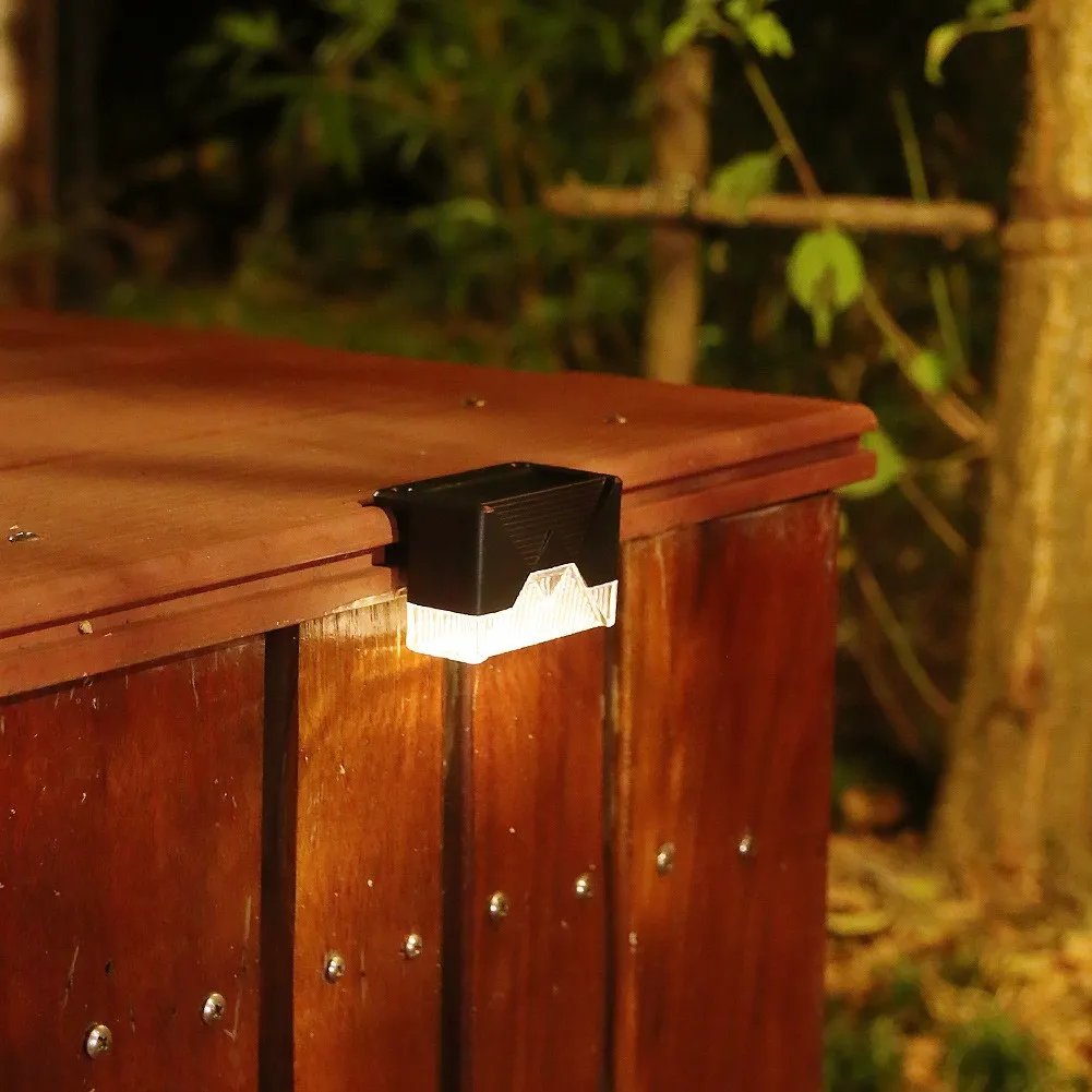 8 16 PCS Solar Step Lights Outdoor Waterproof Led Solar Stair Fence decoration Lamp for Patio Stairs Garden Yard