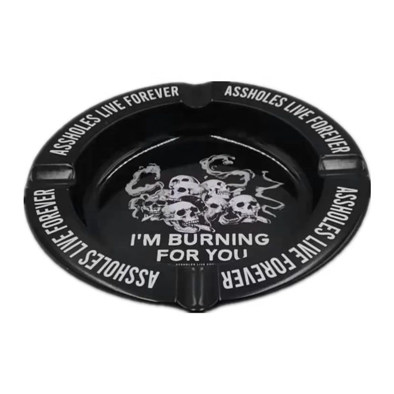 Custom Logo Tray Round Ashtray Metal Tray Recyclable Metal Food Serving Trays  OEM