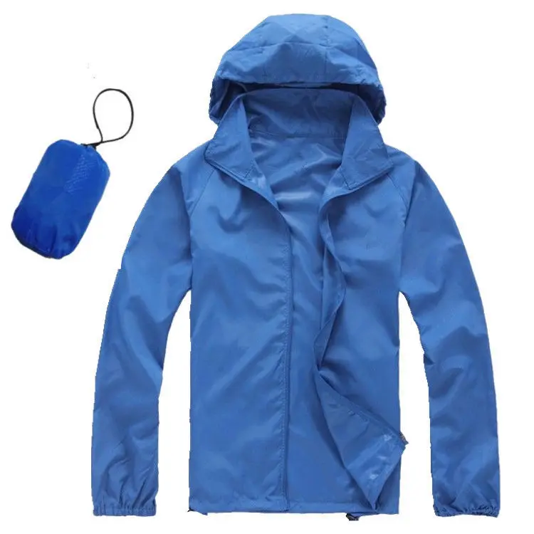 Mens lightweight Jacket Outdoor Waterproof Polyester Hoodie Jacket for men