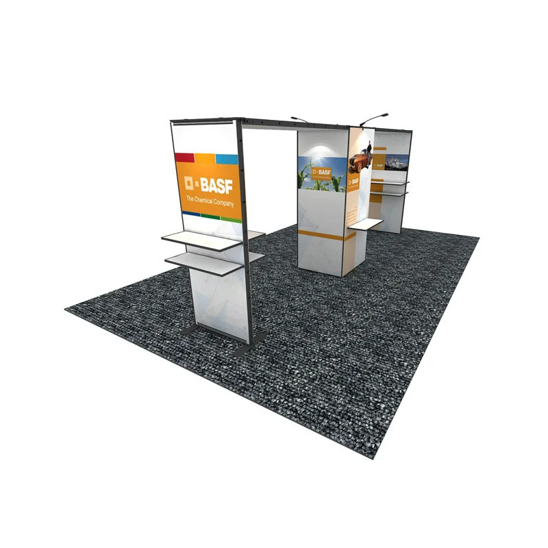 10x20 Island easy set up Modular Exhibition Trade Show Display with shelf