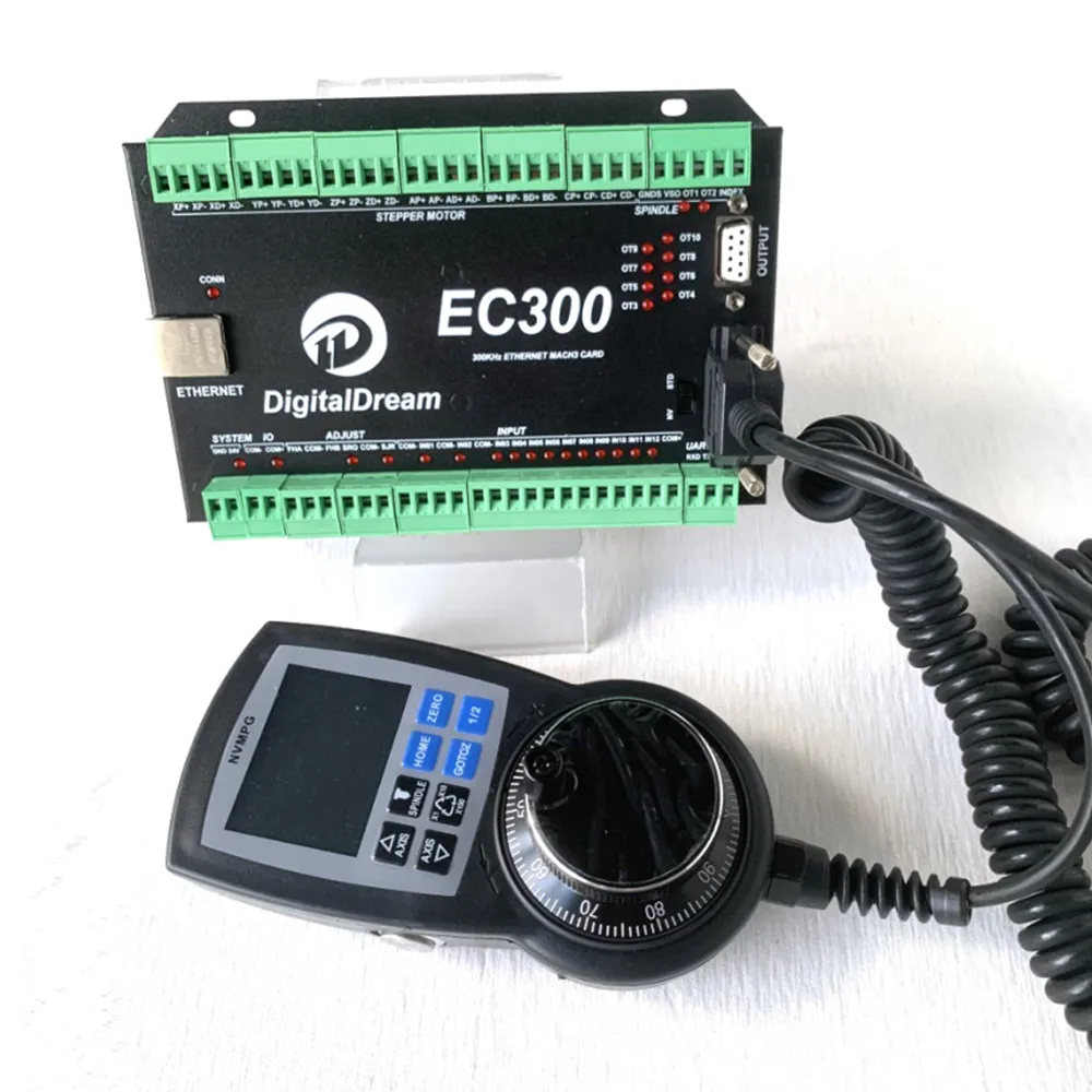 Mach3 Ethernet Control Card EC300 CNC Router 6 Axis CNC Controller 300Khz Breakout Board for DIY Milling Machine