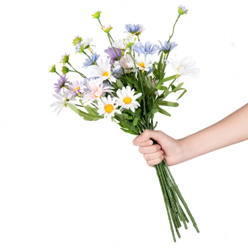 Hot sale silk small daisy artificial flower for indoor home decoration garden christmas