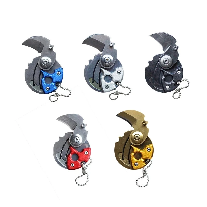 AJOTEQPT Mini Pocket Folded Knife Gear Peeler for Self-Defense EDC Opener for Outdoor Combat & Camp Durable Coin Knife