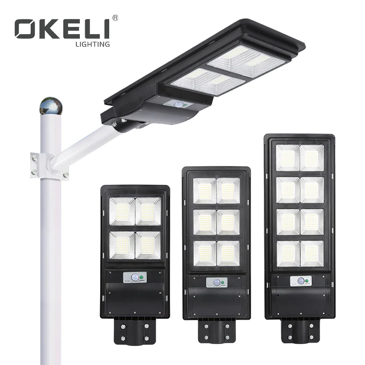  OKELI ABS Датчик движения Ip65 Водонепроницаемый 90 Вт 200 300 Встроенный все в одном Солнечный светодиодный уличный