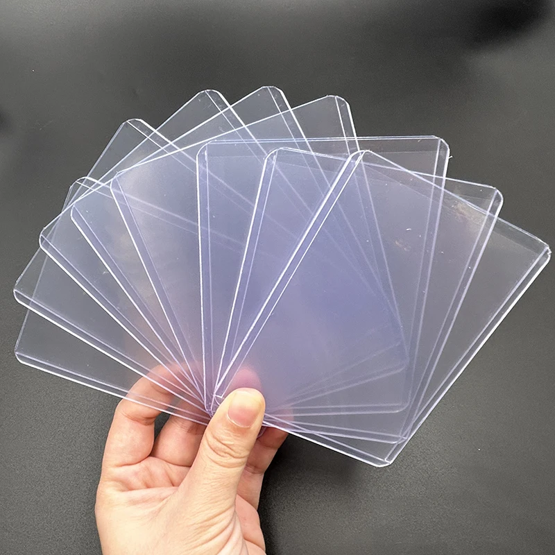 Hot Selling Custom Logo 35pt 3x4 Pvc Clear Sports Protector Sleeves Trading Semi Rigid Card Saver Holder Sleeve
