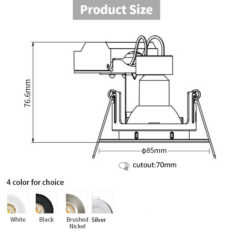4th generation New fire rated downlights recessed Gu10 bulb IP65 waterproof design 50W max 40% smaller factory custom OEM/ODM