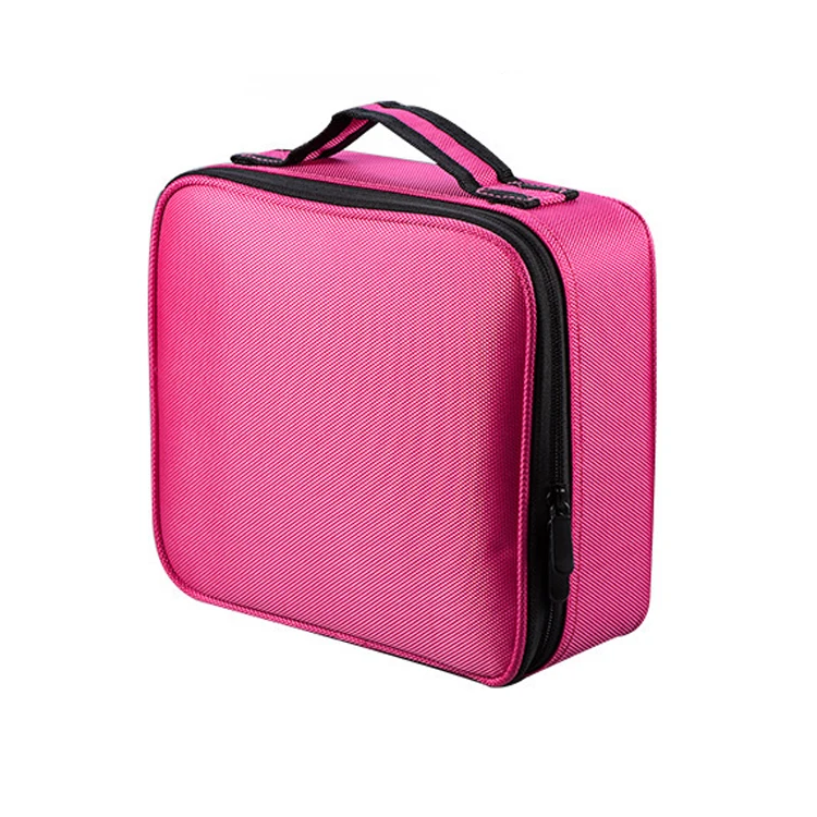 Professional Adjustable Beauty Box Case Salon Nail Cosmetic Make up PU Bag Fashion Waterproof Polyester Zipper Cosmetic Case