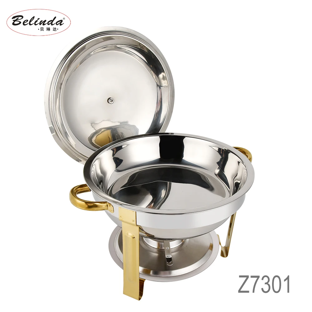 Factory Supplies Golden Chafing Dishes Chafer Dish Buffet Set With Hanger Stainless Steel Food Warmer Bulk Mini Chafing Dish