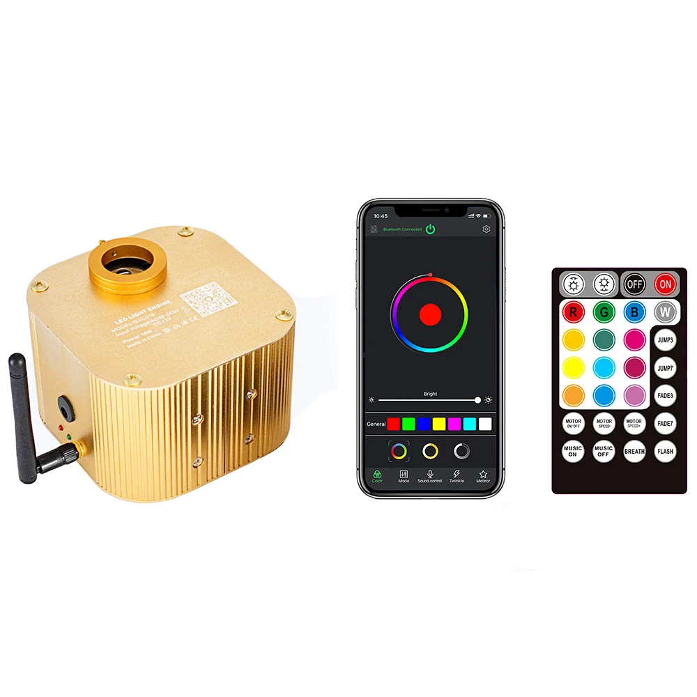 
16W RGBW Bluetooth APP Music Control Twinkle LED Fiber Optic Light Engine for Star Sky Effect for Ceiling Decoration 
