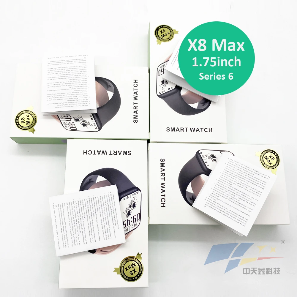  Оптовая продажа с фабрики Китай Смарт-часы X8 max pro сенсорным экраном 1 75 дюймов series6 часы