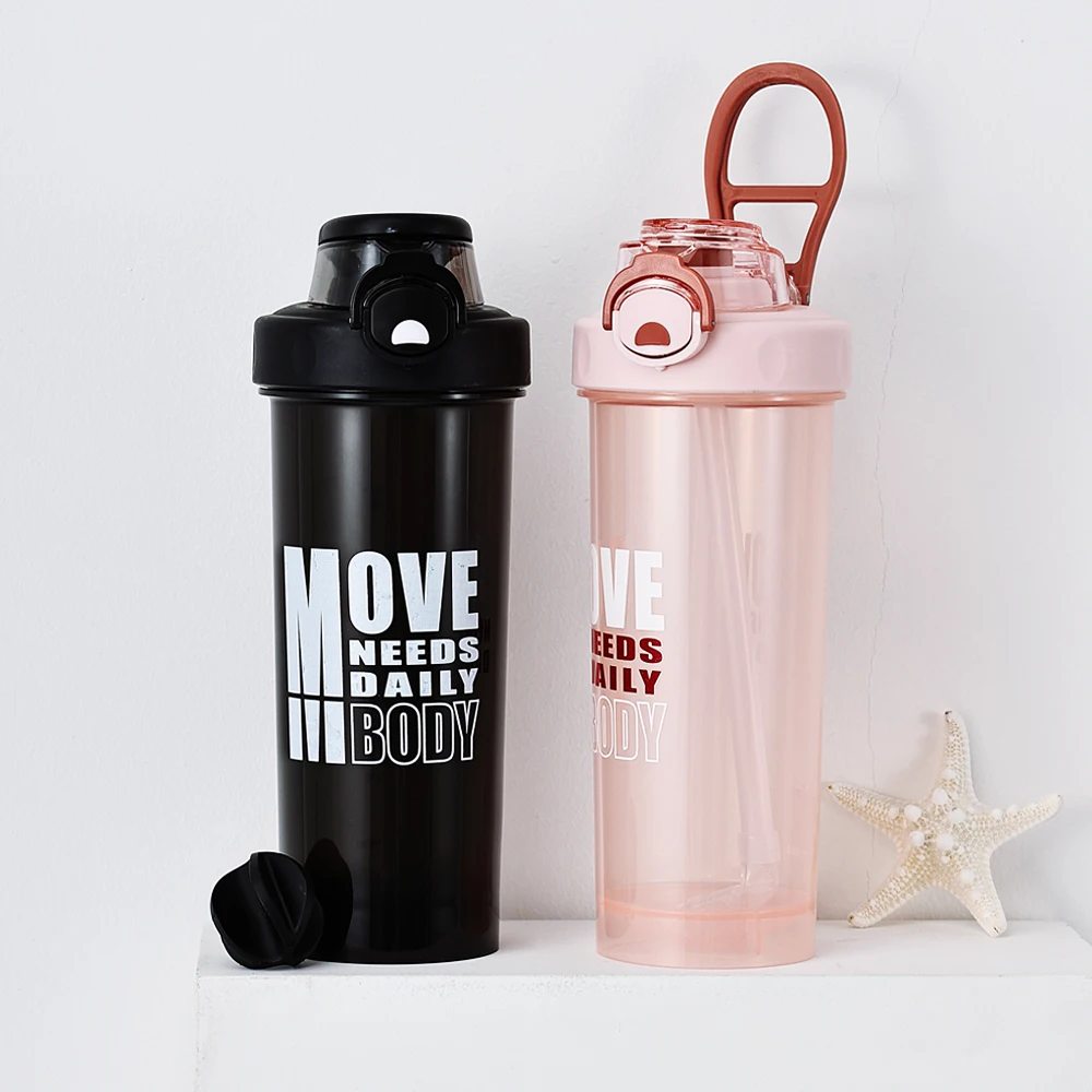 BPA Free 800ml Protein Shaker Bottles Fitness Gym Sports Plastic Water Bottle