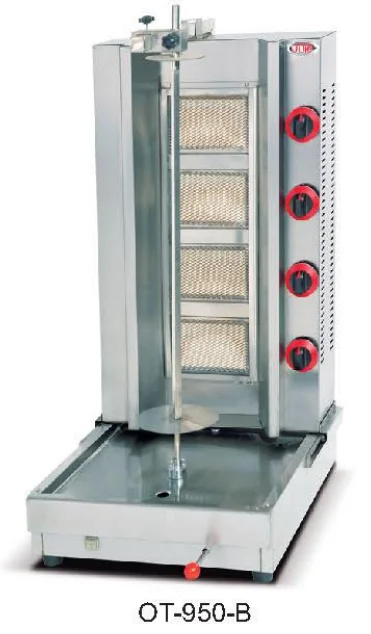 Factory Price Commercial  Counter Top Gas Grill 5 Burner Stainless Steel  Shawarma Machine  Kebab Machine