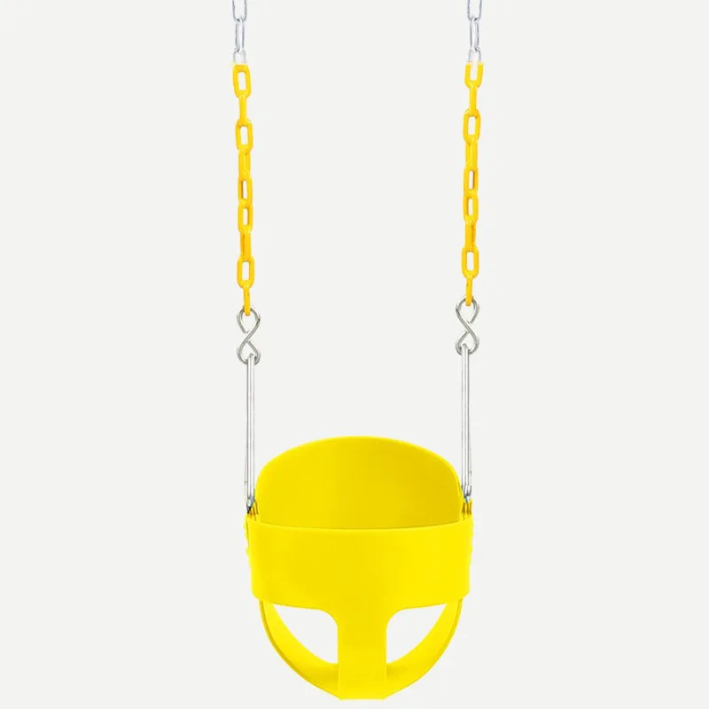 New Colorful Safe Eva With Chains Outdoor Play Kids High Back Baby Cradle Full Bucket Swing Seats