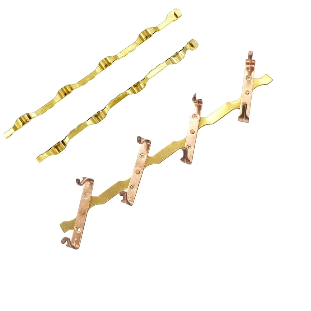 EU and Russian Power electric extension strip stamping terminal contact Strip-stamping Parts high purity brass contact