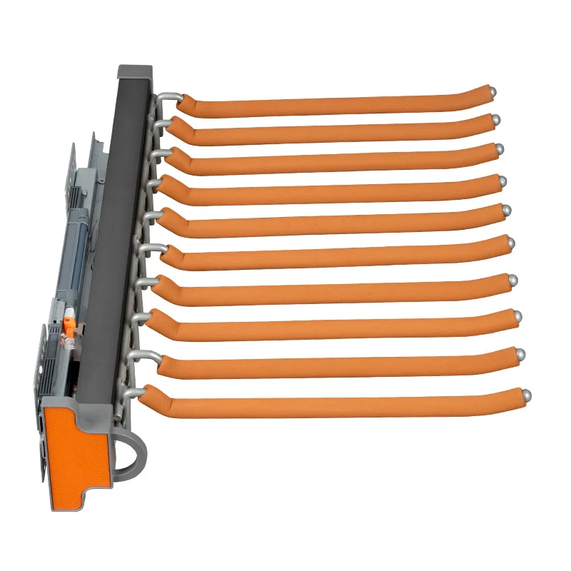 Factory Laundry Wardrobe Accessories Closet Hanger Up Single Row Soft Closing Non Slip Pull Out Clothes Trouser Rack Pants