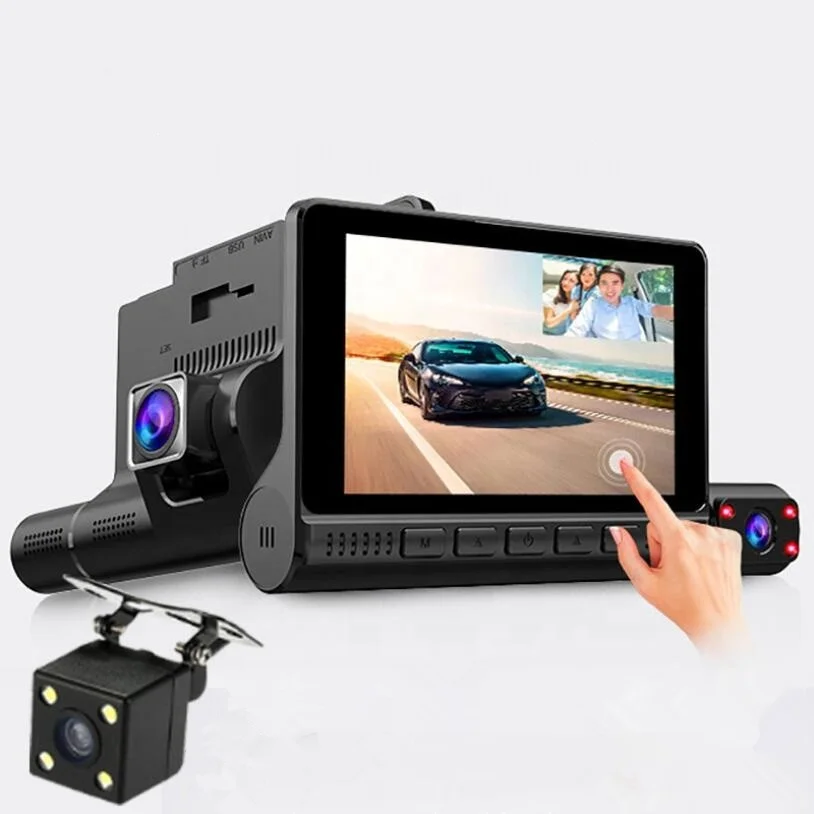 
2021 New 4 inch Touch Screen Three Lens Dash Cam with Infrared Night Vision 