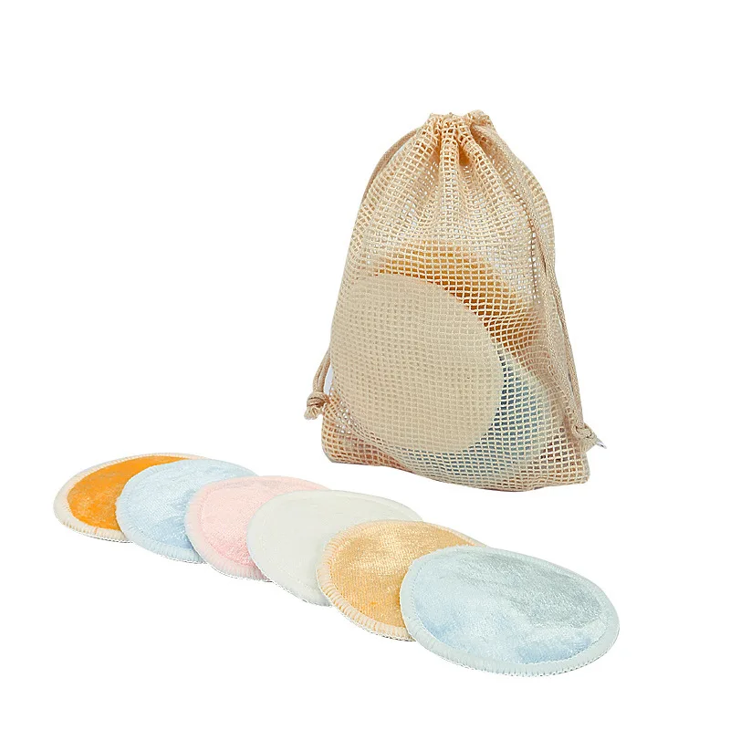 3 layers Velvet 8 cm makeup puff middle microfiber and lining bamboo cotton makeup remover pad