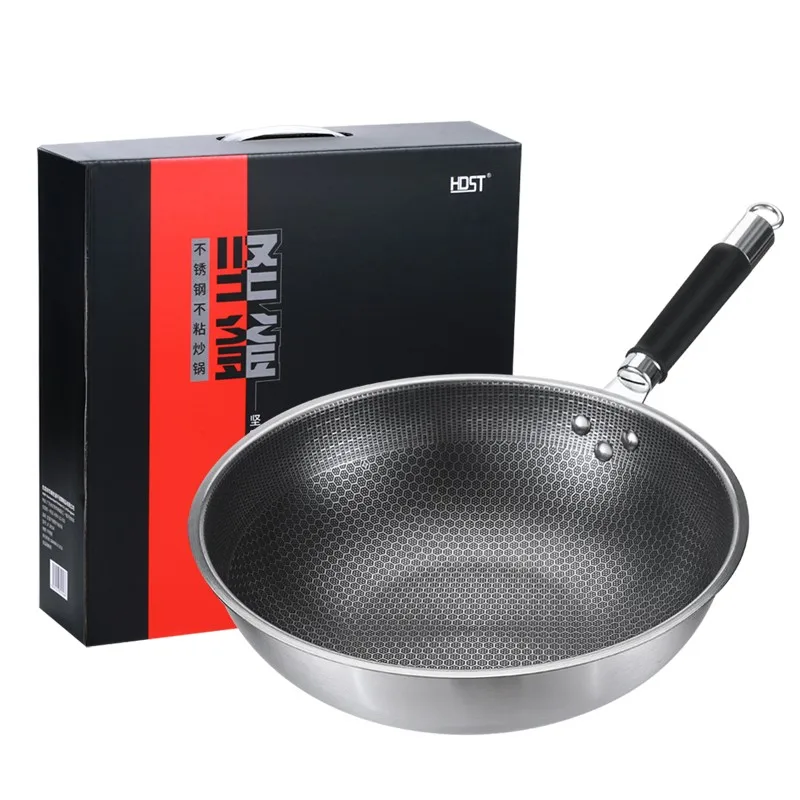 Promo Amazon cookware 304 stainless steel non-stick wok