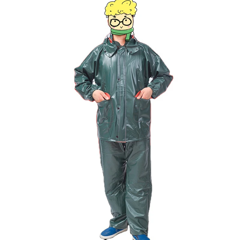 Wholesale PVC Laminated Film Adult Split Labor Protection Suit Safety Reflective Raincoat