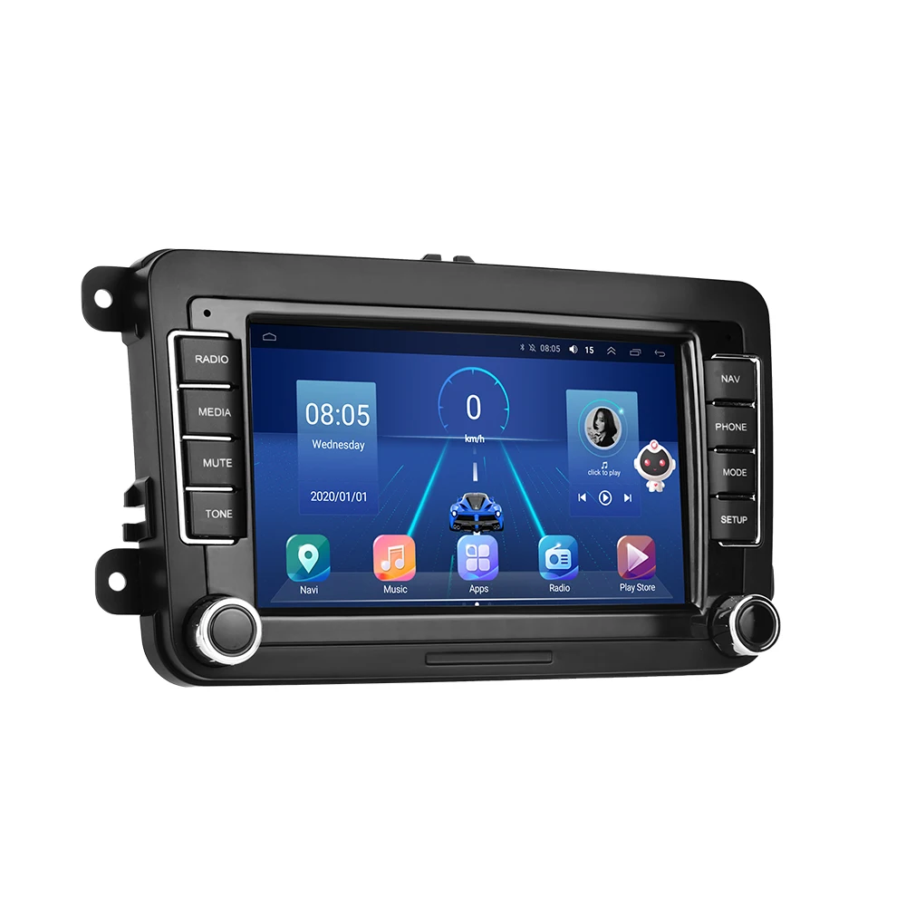 AI Voice Car Player 7' 8-core 8+128G Android 10.0 Car Radio QLED GPS Navigation BT FM/AM/RDS DSP For VW/Golf/Skoda/Seat/Passat