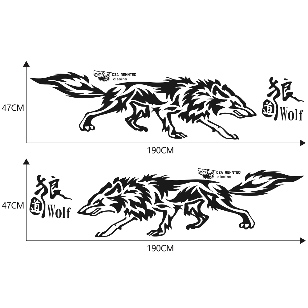 Vinyl Car Decal Sticker Wolf Graphics Body Side Decoration Sticker Animal Fierce Wolf Waterproof Decals Auto Tuning Accessories