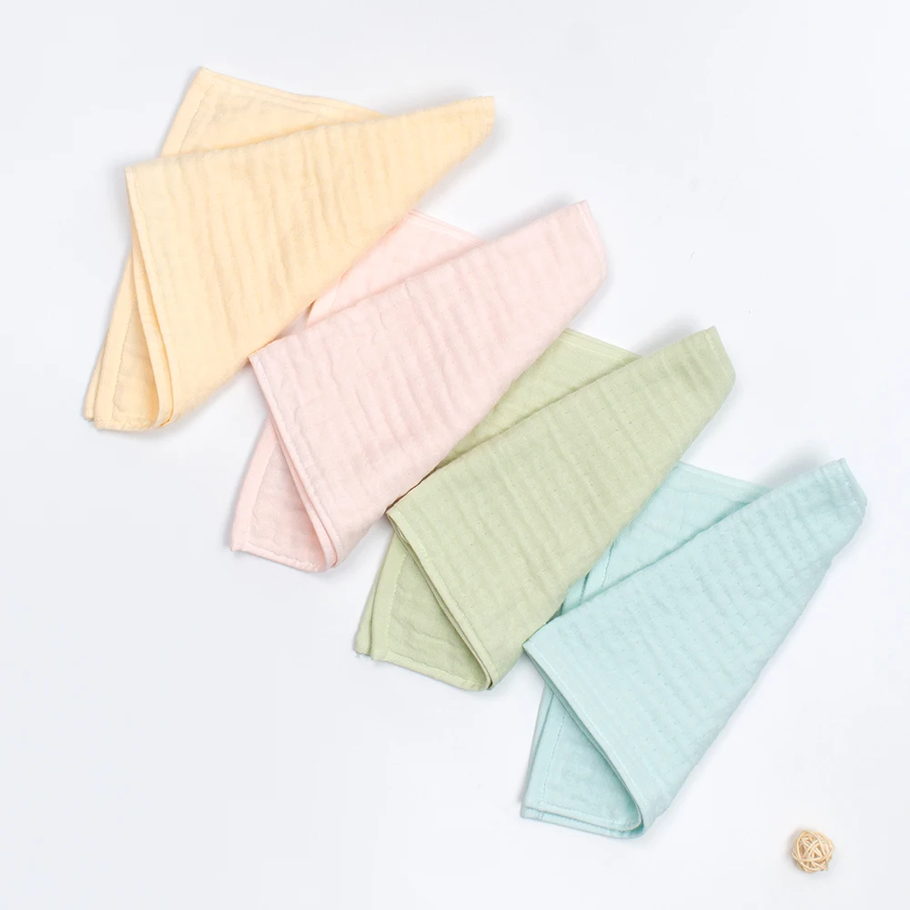 Hot Selling Stomized 6 Pack 100% Organic Cotton Bamboo Baby Face Wash Towel 2 Layer Cotton Towel Baby Washed Towel