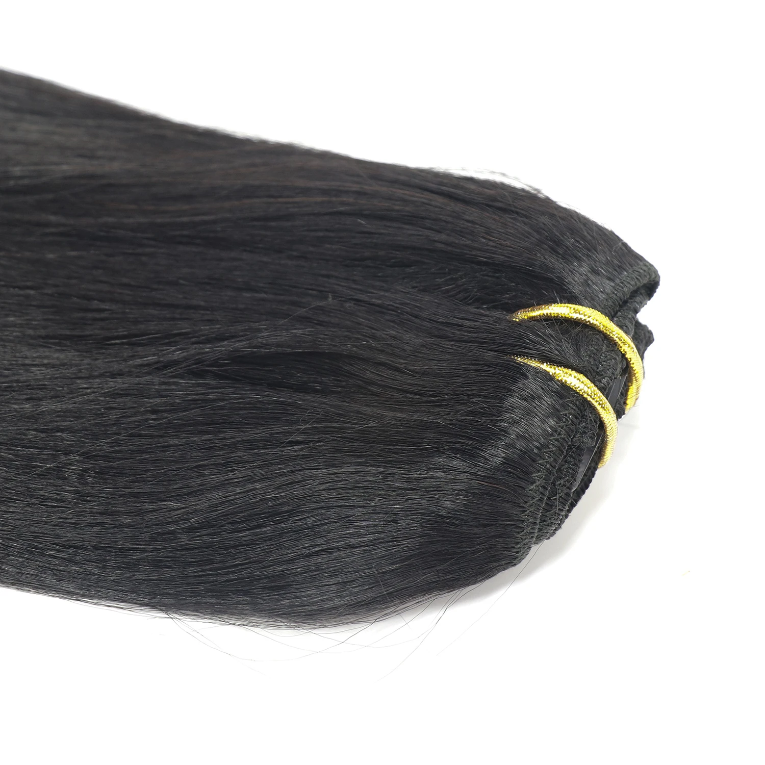 Wholesale Clip in Hair Extensions Light Yaki 100% Virgin Remy Human Hair Extensions Seamless 1 Piece Clip Ins OEM ODM 1 Pack