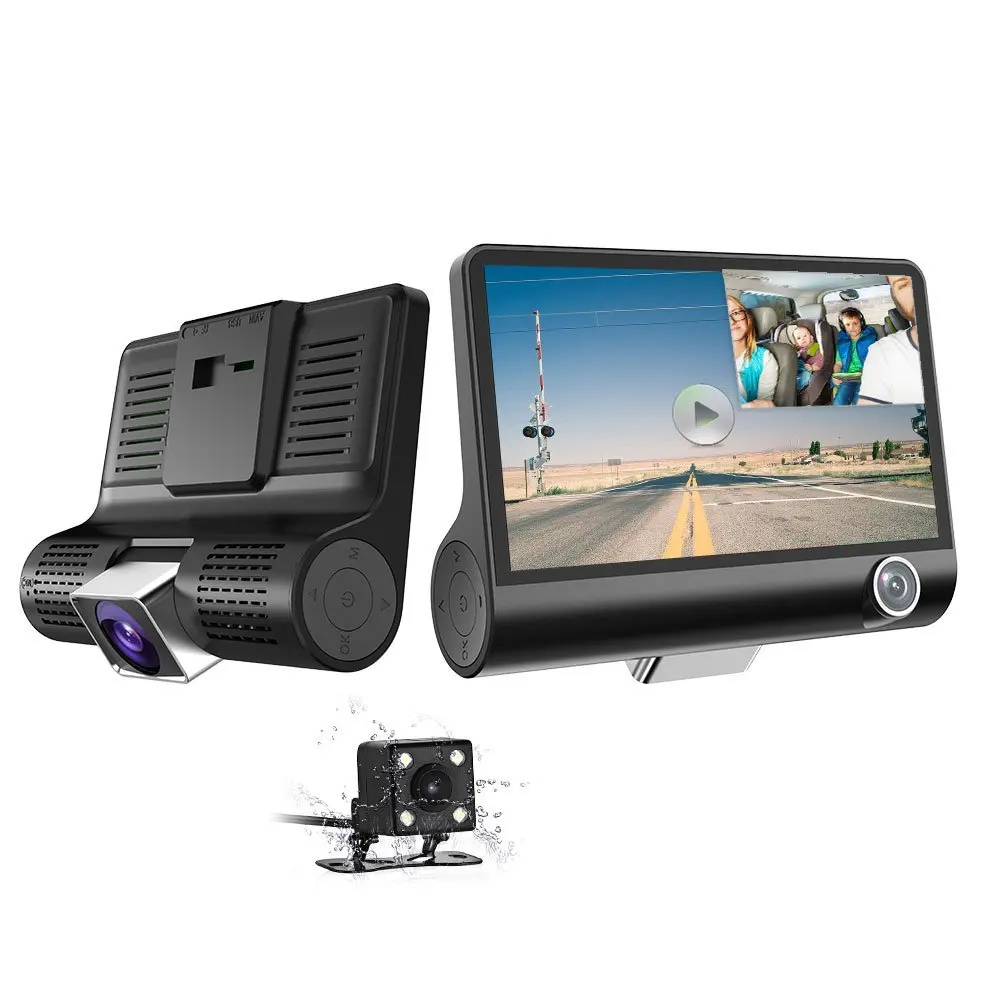 Car black box dashcam 4k 7amai vava dual 3 lens car camera back full hd for car