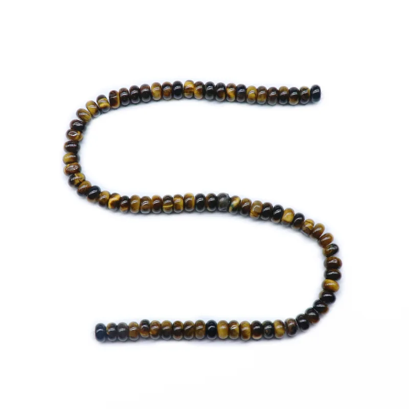 Wholesale 5*8mm  Natural Crystal Tiger eye Abacus Beads Flat Round Healing Gemstone Beads for Bracelet Necklace Jewelry Making
