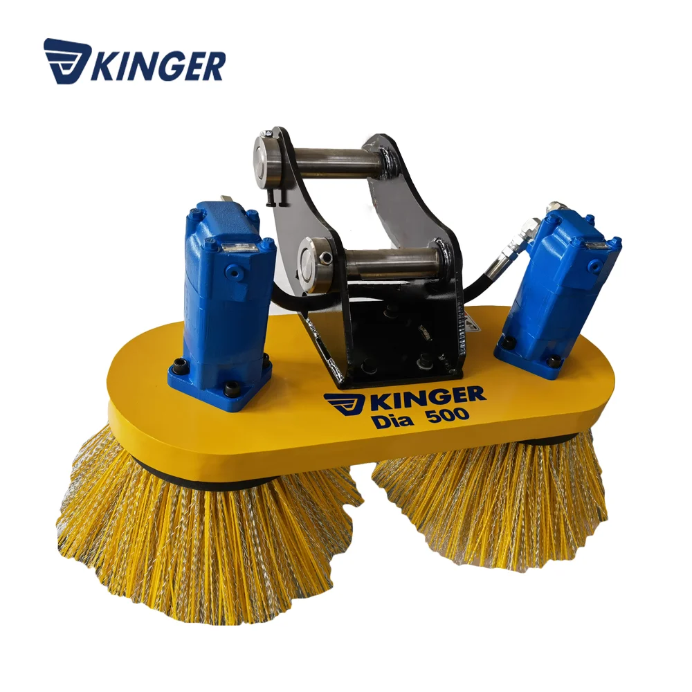 KINGER excavator sweeping brush broom hydraulic road cleaning head broom