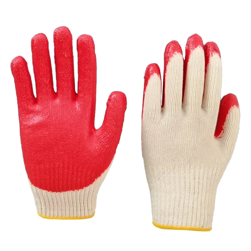 Wholesale Price Cotton Latex Coated Glove Industrial Hand Protective Work Safety Gloves For Construction