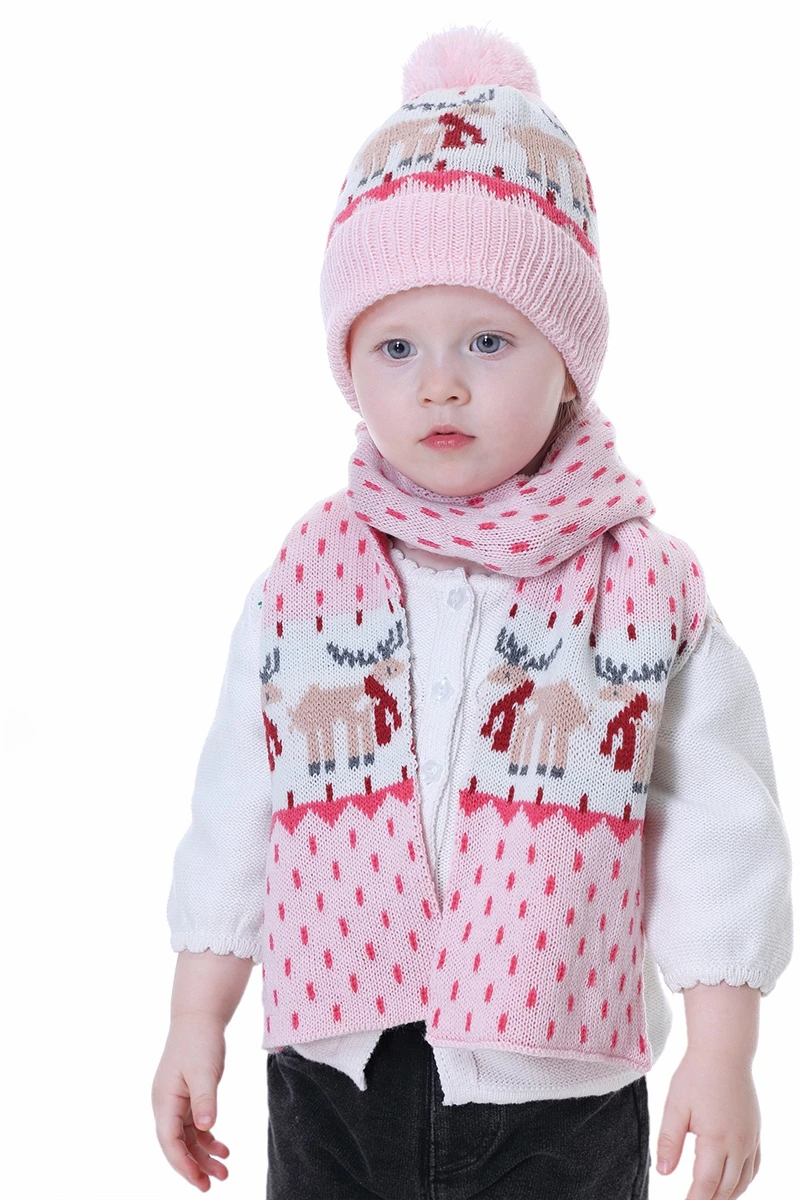 От 1 до 4 лет INS детские вязаные шапки качество унисекс для младенцев мальчиков шапка вязаная шарфы набор Тёплая куртка с помпонами Детские шапочки шляпы