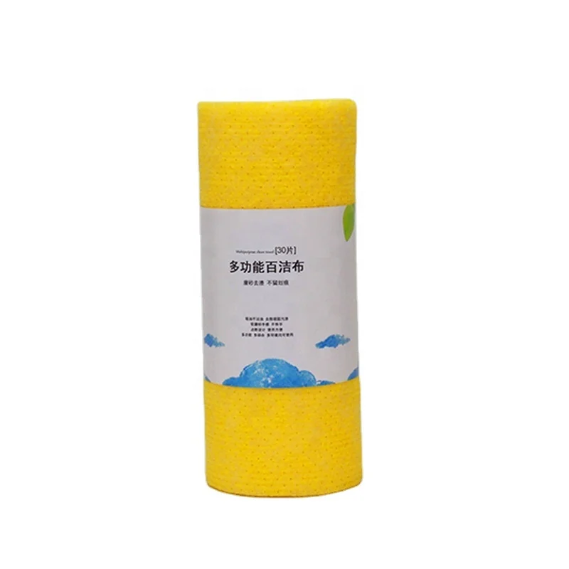 
Korean Kitchen Cleaning Wipes Roll PP material yellow cleaning Cloth 