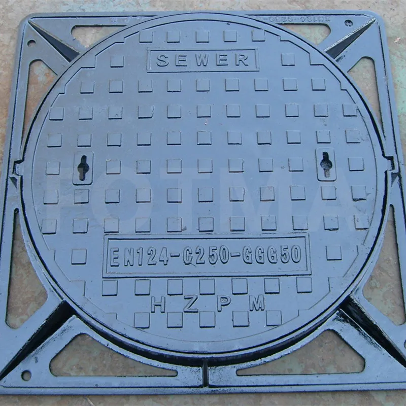 Customized Cast Iron D400 EN124 QT500-7 Electrical Manhole Frame Composite Manhole Iron Cover
