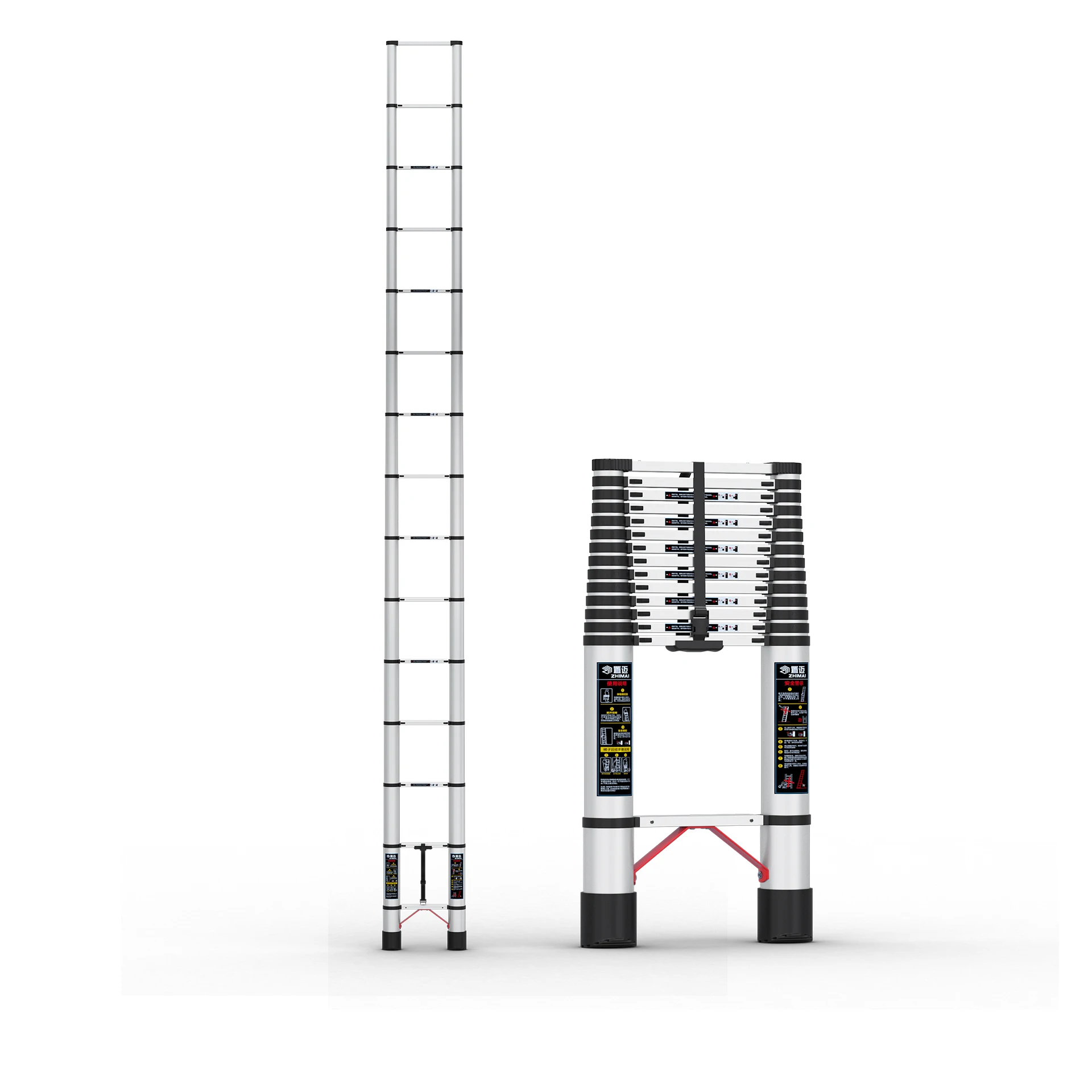 Stainless Steel telescopic ladder household herringbone portable folding ladder platform step ladder