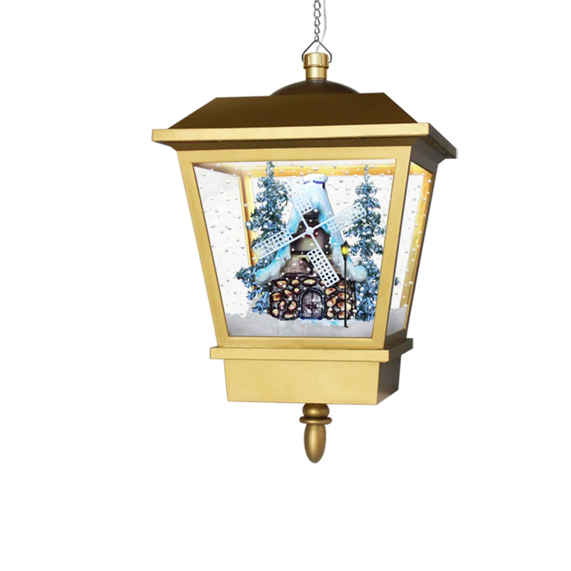 Уличный праздничный подвесной светильник с музыкальной функцией снега, светодиодный Рождественский подвесной светильник с функцией Санта-Клауса