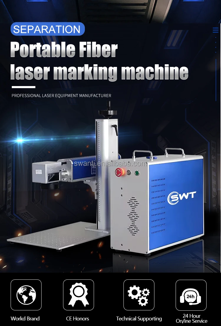 Portable Desktop fishing rod fiber laser marking machine metal 30w 30Watts laser printing marking machines