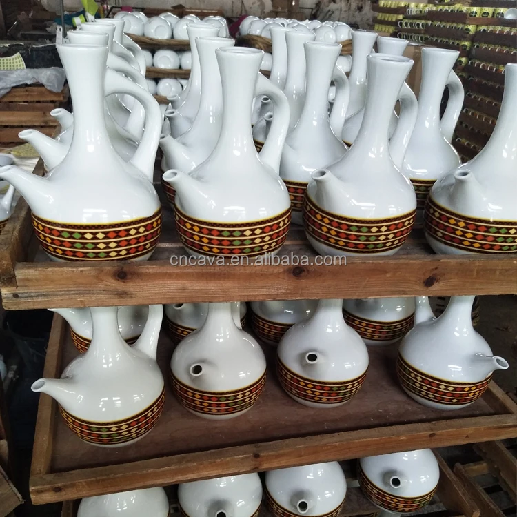 cheap price ethiopian traditional ceramic coffee pot with saba design