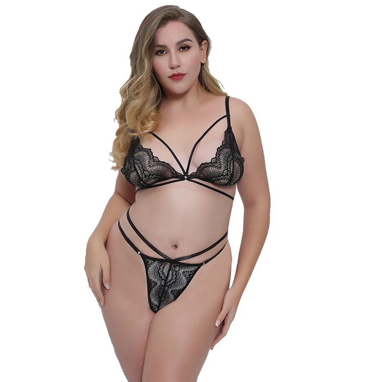 Women sexy bikini Hot nighties Sexy lingerie set lace straps two pieces hot underwear thong for ladies female