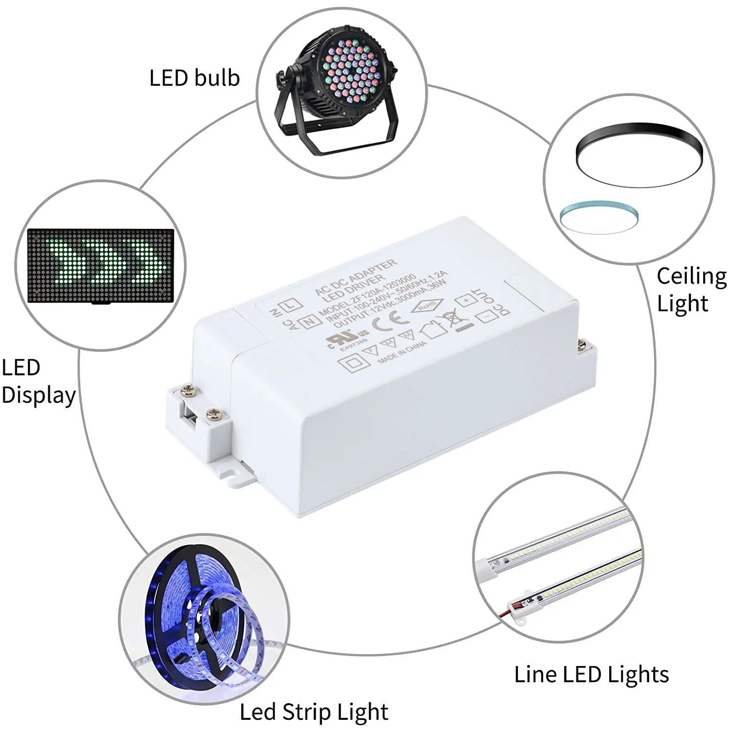 constant voltage led driver universal safe connection small plastic shell 24V 1.25A dc high efficiency lighting transformer 30W