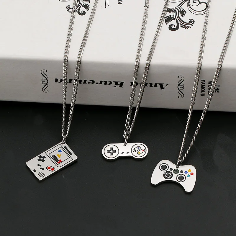 Hip-hop Game Console Male And Female Couples Handle Pendant Titanium Steel Personality Necklace