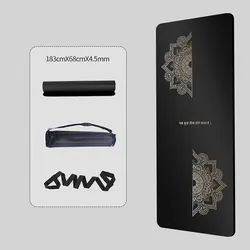 High Density Fitness Anti-Slip Black Custom Logo Pu Rubber Thick Yoga Mat For Men