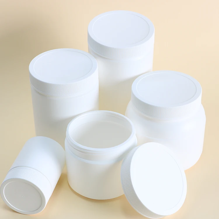Оптовая продажа белый HDPE 1000 мл контейнер для упаковки пищевых продуктов на заказ Янтарная черная банка