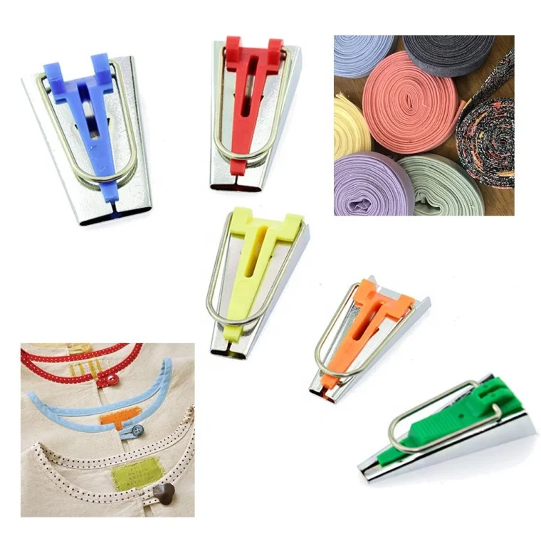 5pcs 6/9/12/18/25mm DIY Fabric Bias Tape Maker Sewing Tool Fabric Bias Tape Maker Easy Tape Maker Set
