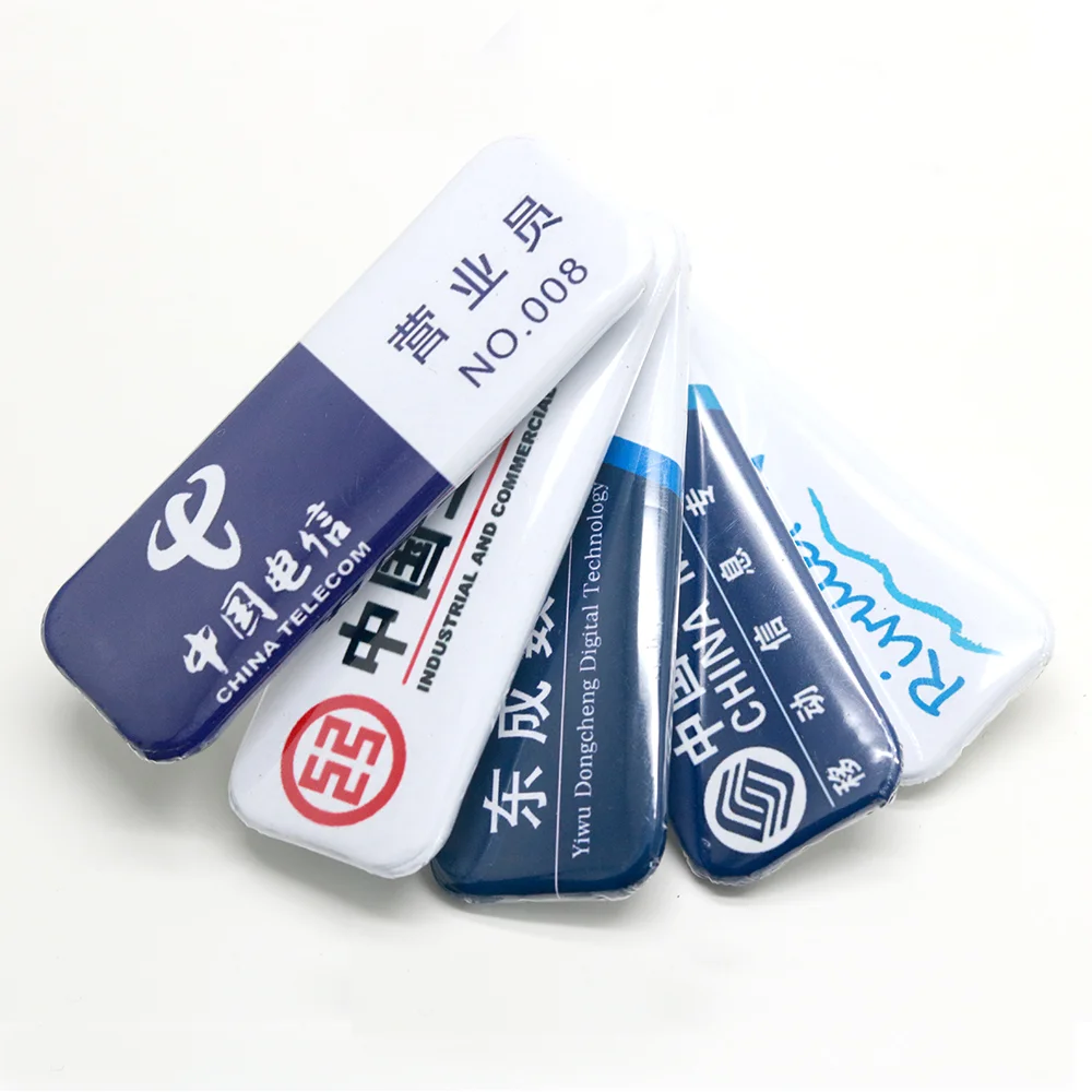 68*24mm Rectangle Button Badge Material Name Tag