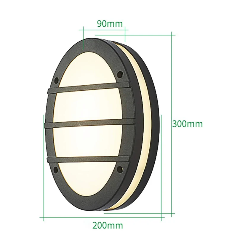 aluminum material oval shape E27 LED 24W outdoor wall lamp surfaced mounted bulkhead led wall light