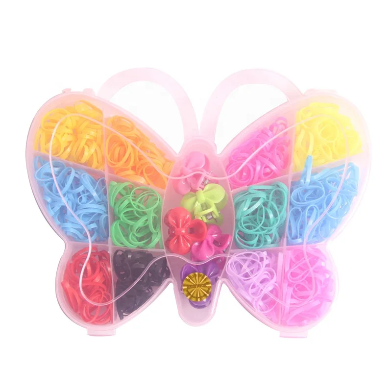 Assorted Rainbow Strong Elastic Rubber Bands elastic hair Ties Mini Claws Kids Hair Gifts